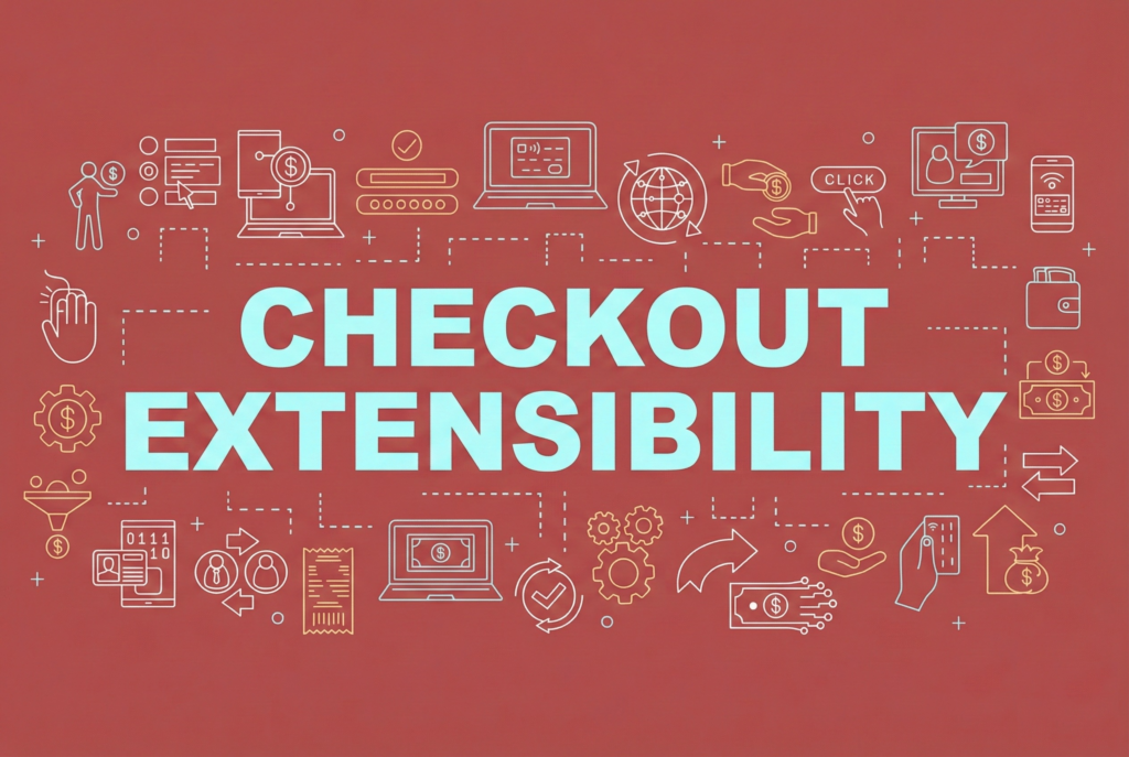 Featured header image for a guide for store owners explaining Shopify Checkout Extensibility, the app-based framework replacing checkout.liquid that enables future-proof checkout customization with better security, performance, and Shop Pay compatibility.