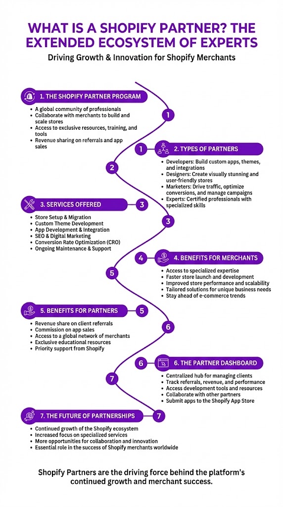 Shopify Partners are expert agencies or freelance solo shopify specialists who've been officially recognized-accredited by Shopify for having expertise in developing, designing, and implementing ecommerce solutions specifically tailored for Shopify Retailers or Shopify Plus merchants.